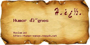 Humor Ágnes névjegykártya