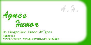agnes humor business card